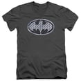 thumbnail image 1 of Batman Steel Mesh Shield S/S Adult V-Neck T-Shirt Charcoal, 1 of 1