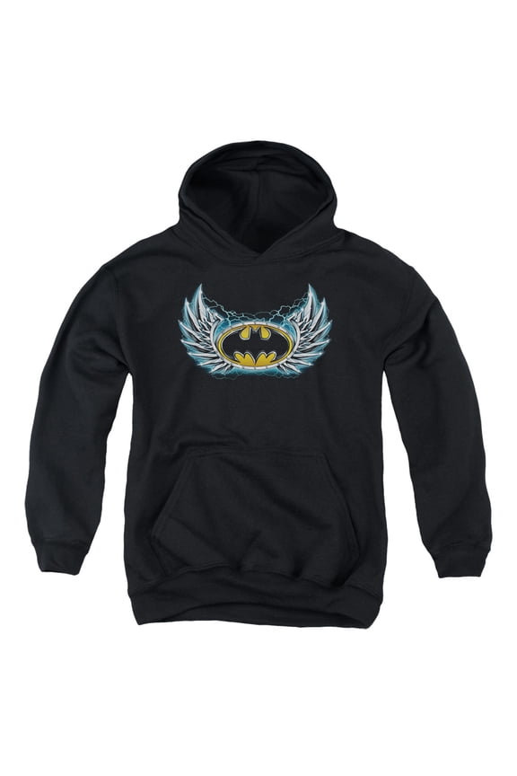 Batman - Steel Wings Logo - Youth Hooded Sweatshirt - Medium