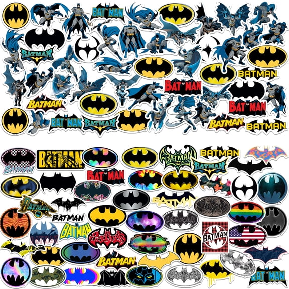 Batman Sticker Pack 100-Count Die-Cut Large Deluxe Vinyl Stickers Variety Pack for Laptop, Water Bottle, Scrapbooking, Tablet, Indoor & Outdoor