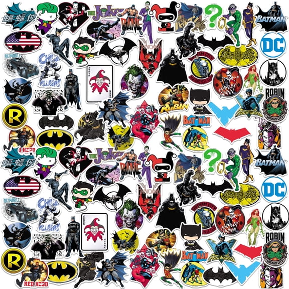 Batman Sticker Pack 100ct Bundle DC Super Hero Die-Cut Vinyl Large Deluxe Decals for Laptop, Water Bottle, Scrapbooking, Tablet & Indoor/Outdoor Use