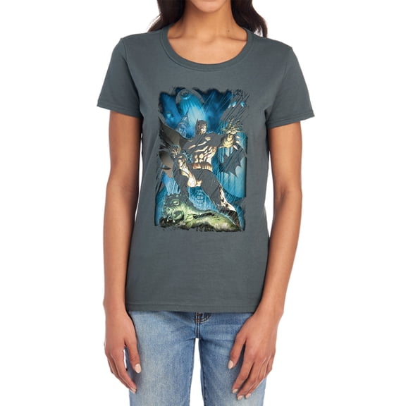 Batman Stormy Dark Knight Women's T Shirt, Charcoal, Small
