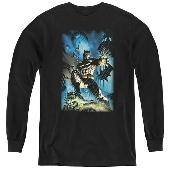 Batman - Stormy Dark Knight - Youth Long Sleeve Shirt - Small