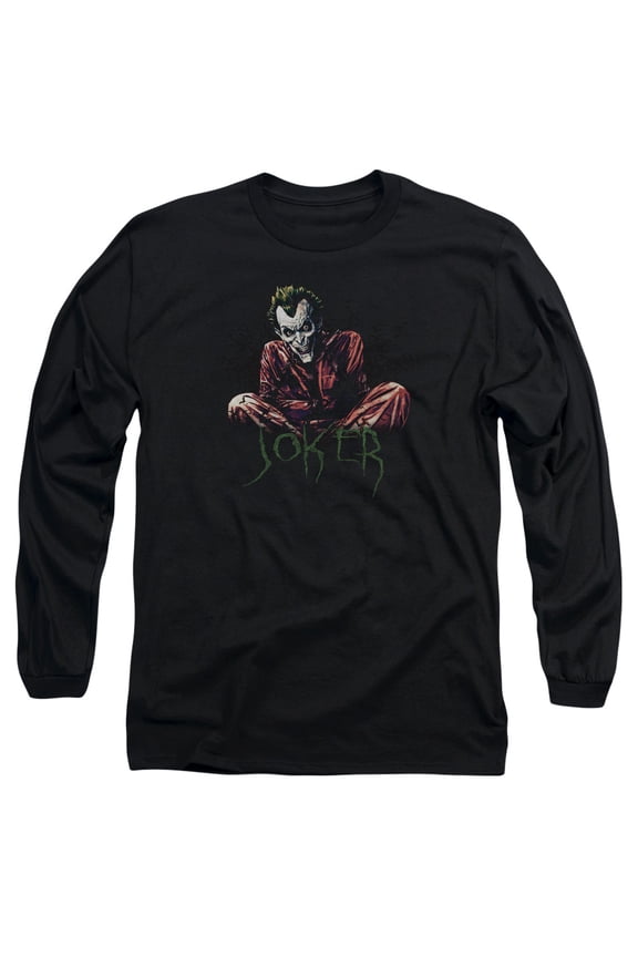 Batman Straight Jacket Long Sleeve Adult 18/1 T-Shirt Black