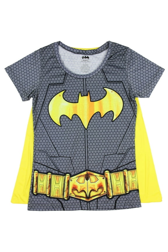 DC Comics Batman Suit Up Sublimated Juniors Caped T-Shirt