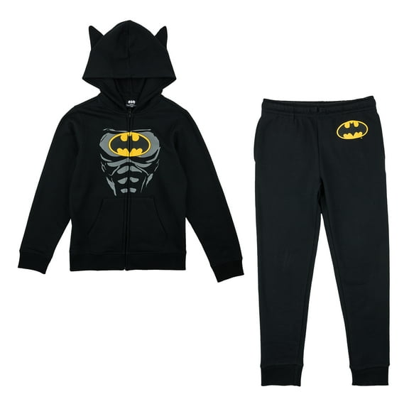 Batman Suit Boy’s 2-Pack Cosplay Zip Front Hoodie & Joggers Set-6