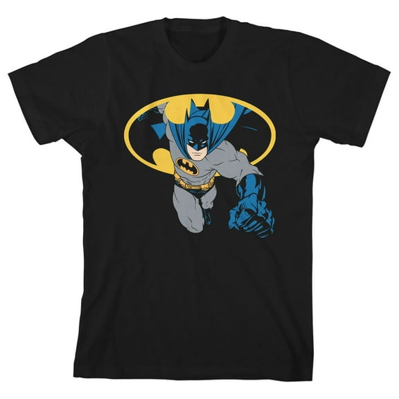 Batman Superhero Logo Pose Toddler Boy's Black T-shirt-2T