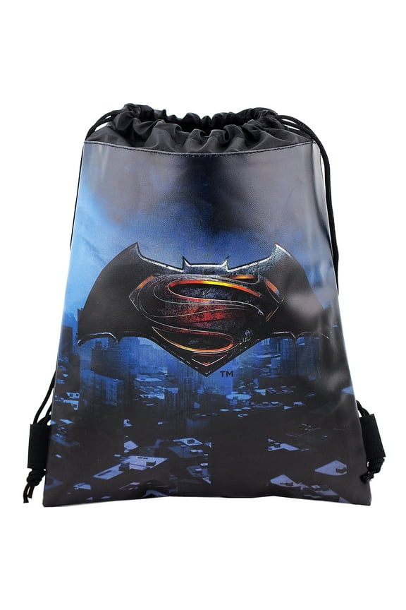 Batman Superman Dawn Justice Black Drawstring Bag