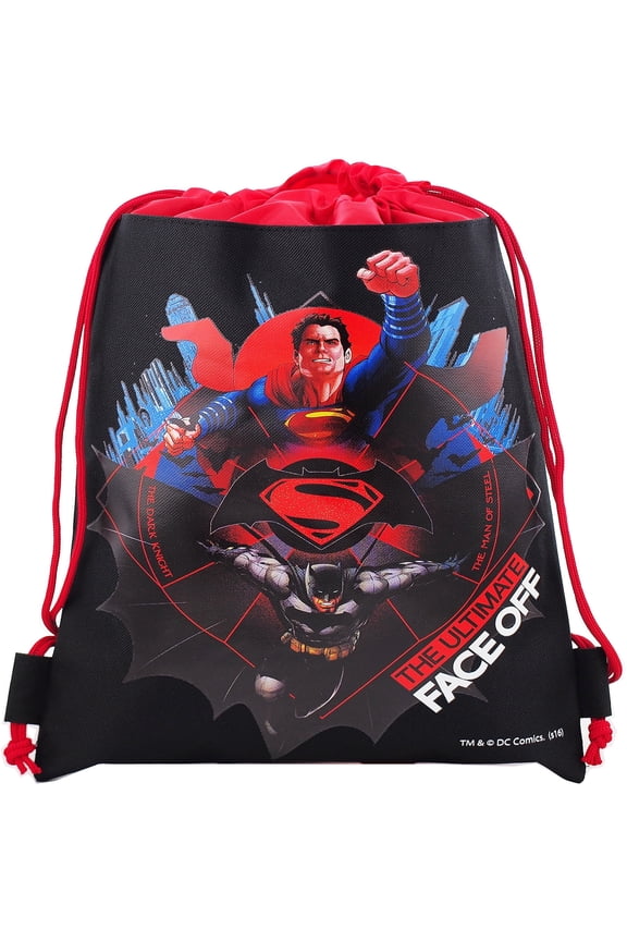 Batman Superman Drawstring Bag For Multi Purposes Use ( Randomly )