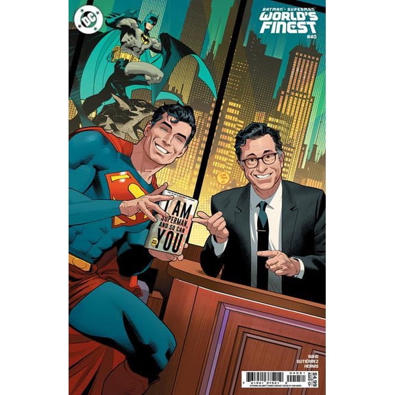 Batman Superman Worlds Finest #40 Cvr D Dan Mora Stephen Colbert Celebrity Cameo Card Stock Var DC Comics Comic Book