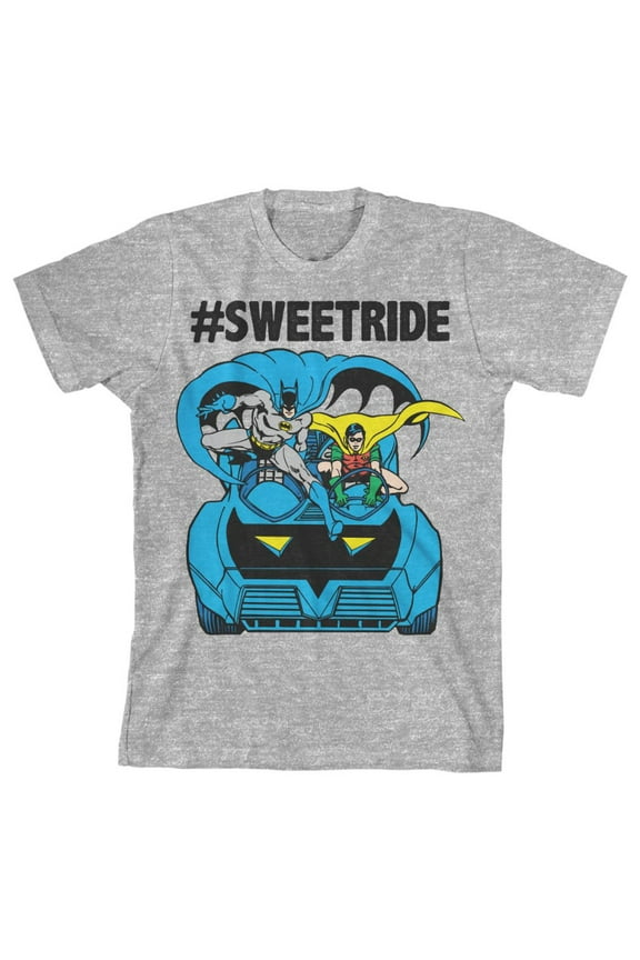 Batman #SweetRide Youth Athletic Heather Graphic Tee-Medium