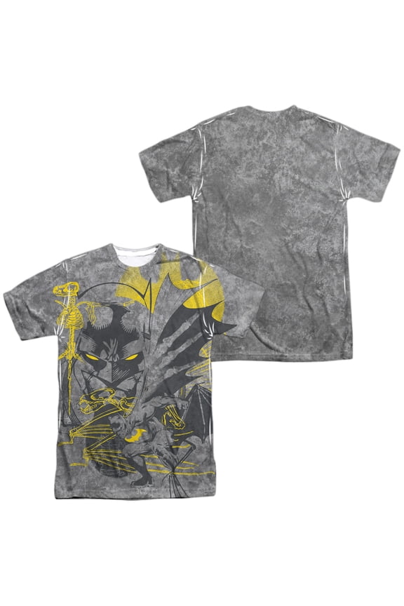 Batman Symbiotic Unisex Adult Sublimated Costume T Shirt (Front/Back), Small Multicolor