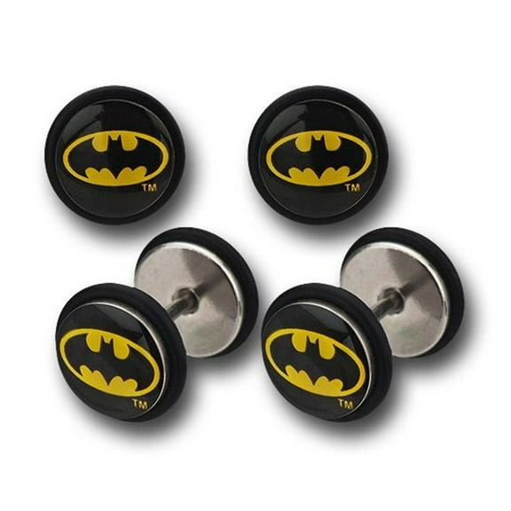 Batman Symbol 18G 316L Surgical Steel Fake Plugs