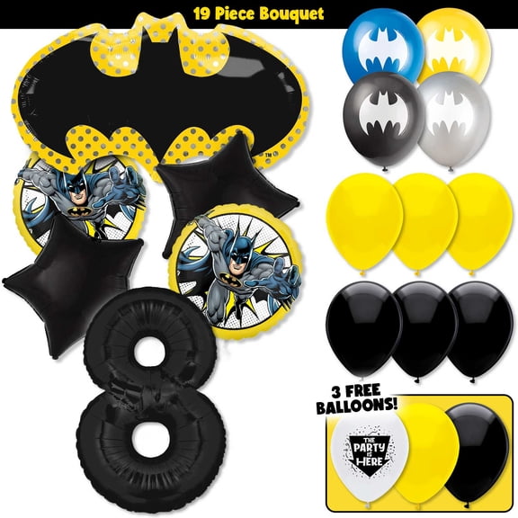 Batman Symbol Deluxe Balloon Bouquet Kit