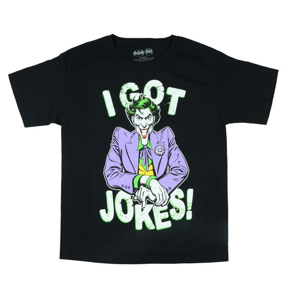 Batman T-Shirt Boys' The Joker I Got Jokes! Short-Sleeved Graphic Top
