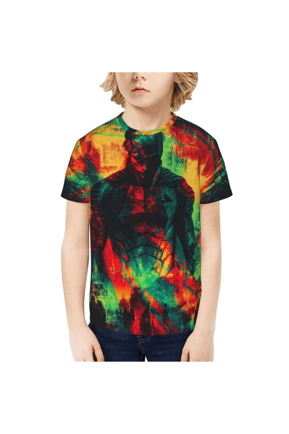 Batman T-Shirt for Boys Girls Youth, 3D Printed Graphic T-Shirts Short Sleeve Summer Casual Tee Shirts for Kids