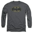 thumbnail image 1 of Batman Tattered Logo Long Sleeve Adult 18/1 T-Shirt Charcoal, 1 of 1