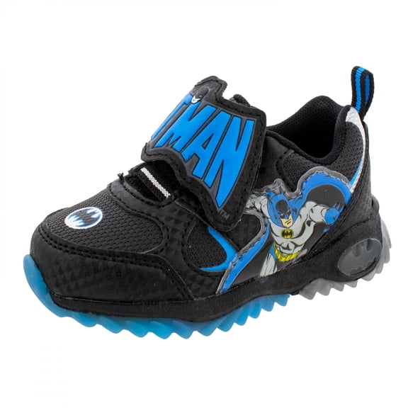 Batman Text Logo Slip-on Laceless Kid's Sneakers-Size 8