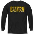 thumbnail image 1 of Batman Text On Black Kids Long Sleeve T Shirt (X-Large) for Youth Boys and Girls, Black, 1 of 4