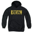 thumbnail image 1 of Batman Text On Black Kids Pull-Over Hoodie (X-Large) for Youth Boys and Girls, Black, 1 of 5