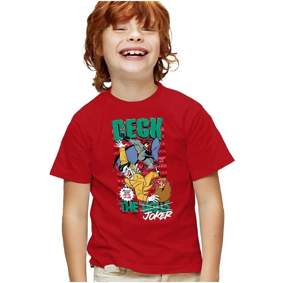 Batman The Animated Series Christmas Deck The Halls Kids T Shirtfor Youth Toddler Boys and Girls