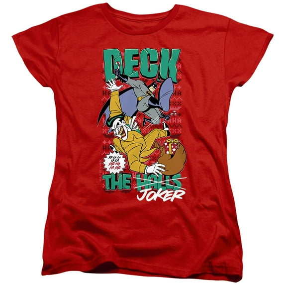 Batman The Animated Series Christmas Deck The Halls Women's T Shirt