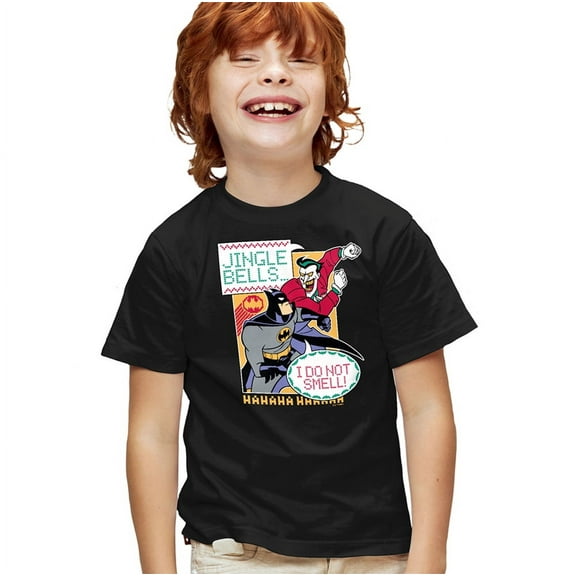 Batman The Animated Series Jingle Bells I Do Not Smell Kids T Shirtfor Youth Toddler Boys and Girls