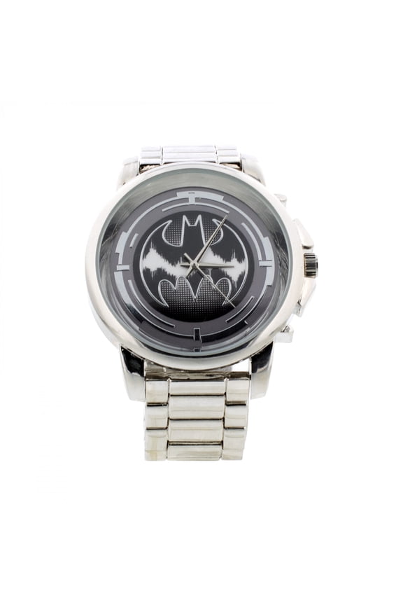 The Bat Signal Wave Stripe Silver Analog Watch