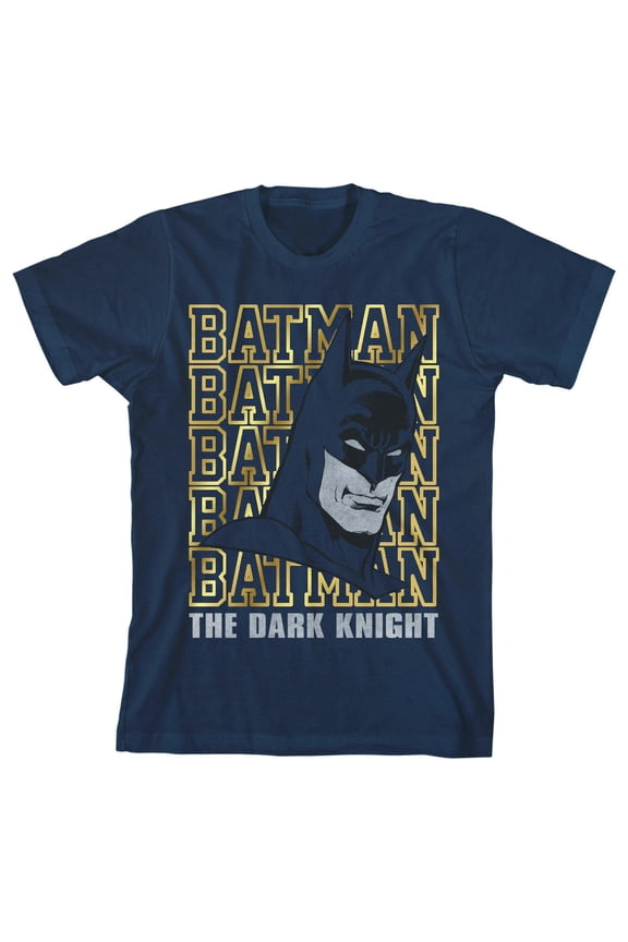 Batman The Dark Knight Boy's Navy T-shirt-Large