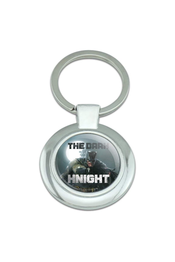 Batman The Dark Knight Keychain Classy Round Chrome Plated Metal