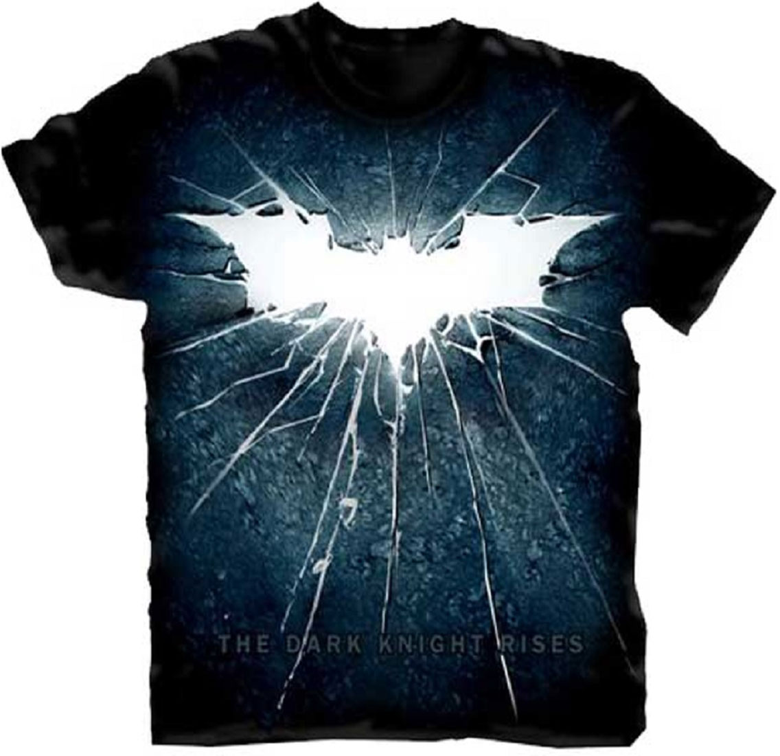 The Dark Knight Rises Tシャツ Mサイズ Batman: The Dark Knight Rises Bold Shattered Logo Adult T-Shirt