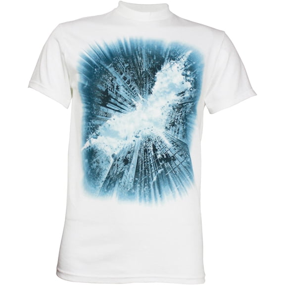 Batman: The Dark Knight Rises Poster Logo Men's T-Shirt, White, Large