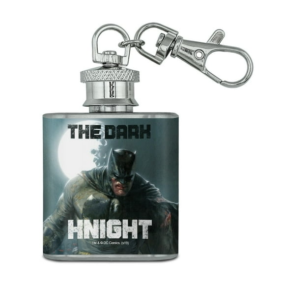 Batman The Dark Knight Stainless Steel 1oz Mini Flask Key Chain