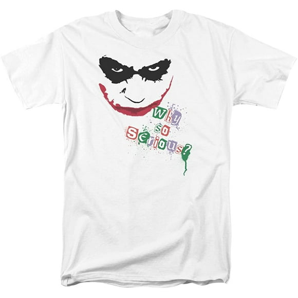 Batman The Dark Knight Why So Serious Adult White T-Shirt