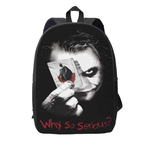 Batman The Dark Knight 'Why So Serious' Backpack Simple Lightweight Backpack Fashion Travel Backpack Laptop Backpack 17 Inch