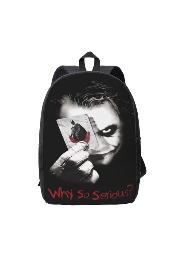 Batman The Dark Knight 'Why So Serious' Backpack Simple Lightweight Backpack Fashion Travel Backpack Laptop Backpack 17 Inch
