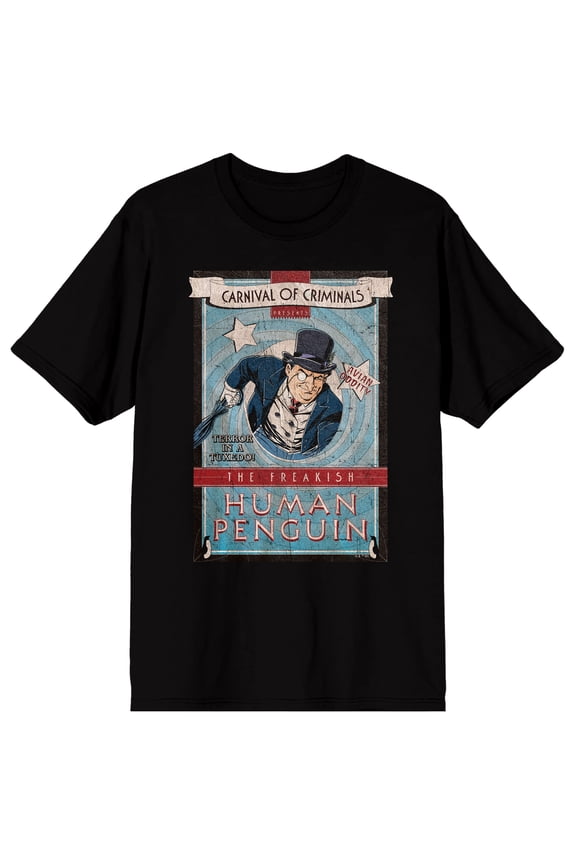 Batman The Freakish Human Penguin Men's Black Short Sleeve Tee