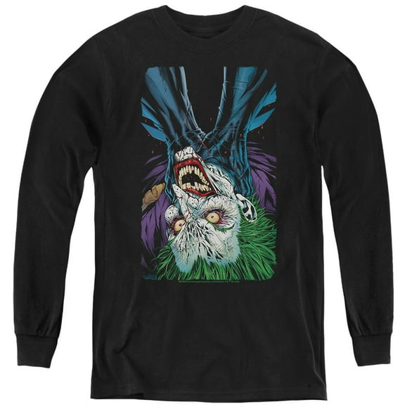 Batman The Joker Choked Kids Long Sleeve T Shirt (Small) for Youth Boys and Girls, Black