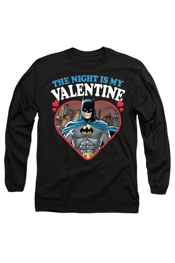 The Night is my Valentine Unisex Adult Long-Sleeve T Shirt, Black, 3X-Large