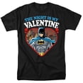thumbnail image 1 of Batman The Night is my Valentine Unisex Adult T Shirt, Black, Medium, 1 of 4