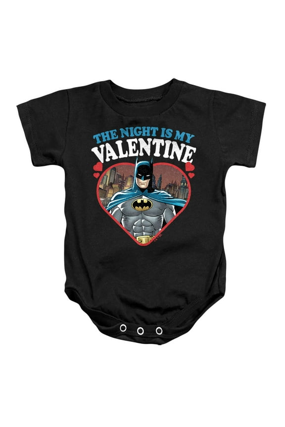 The Night is my Valentine Unisex Infant Snap Suit for Baby, Black, Small
