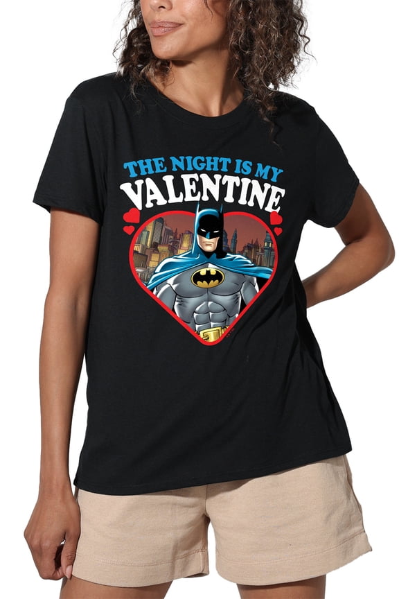 The Night is my Valentine Women's Loose T-Shirt, Black, Small