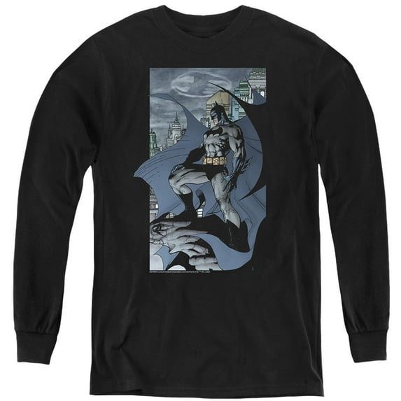 Batman This Is My City Kids Long Sleeve T Shirt (Medium) for Youth Boys and Girls, Black