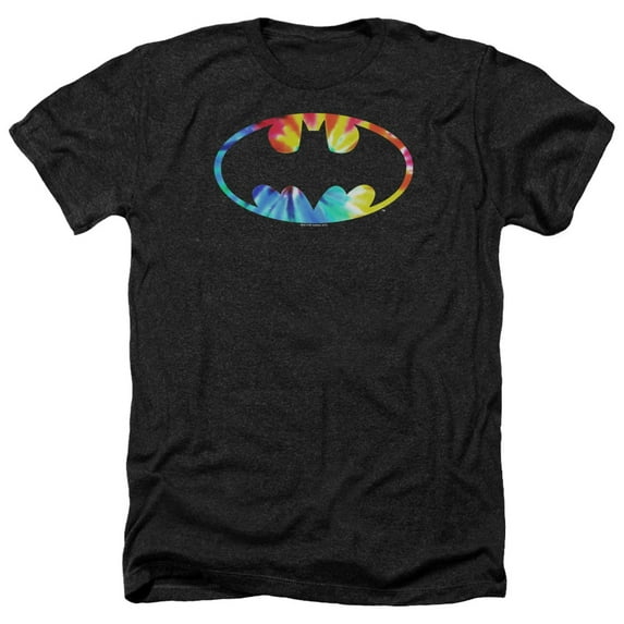 Batman - Tie Dye Batman Logo - Heather Short Sleeve Shirt - X-Large