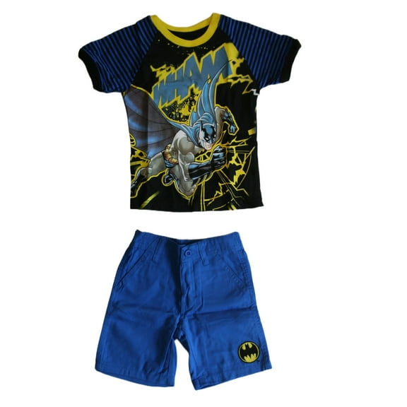 Batman Toddler Boy's WHAM Short Sleeve T-Shirt and Shorts Clothing Set Size 3T