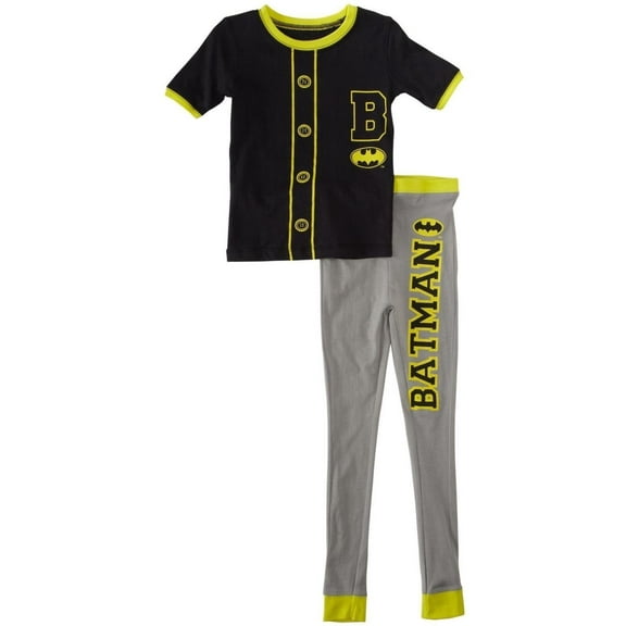 Batman Toddler Boys Two-Piece Pajama Set Baseball, Black, Size: 4T