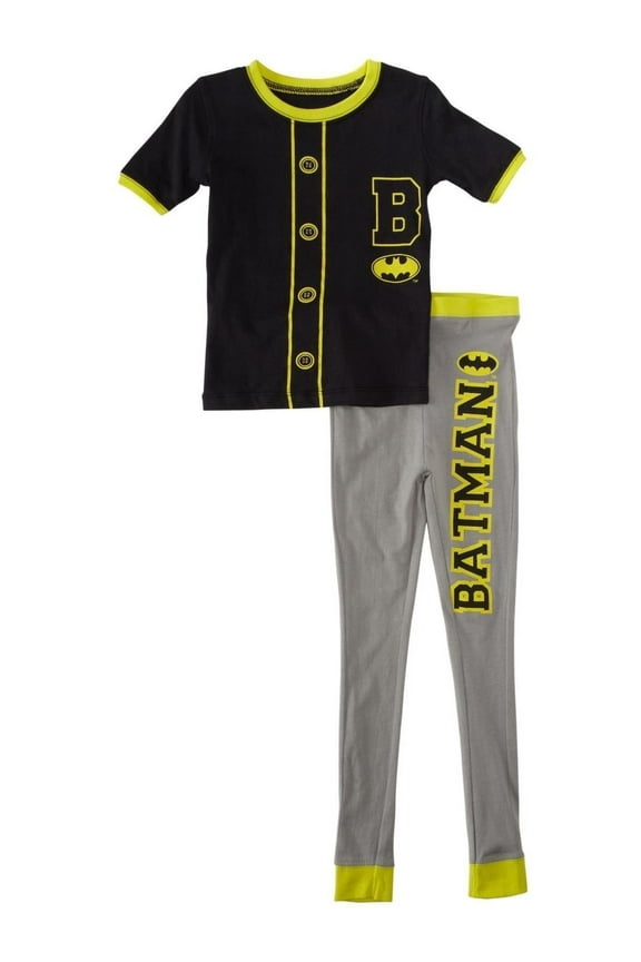 Toddler Boys Two-Piece Pajama Set Baseball, Black, Size: 4T