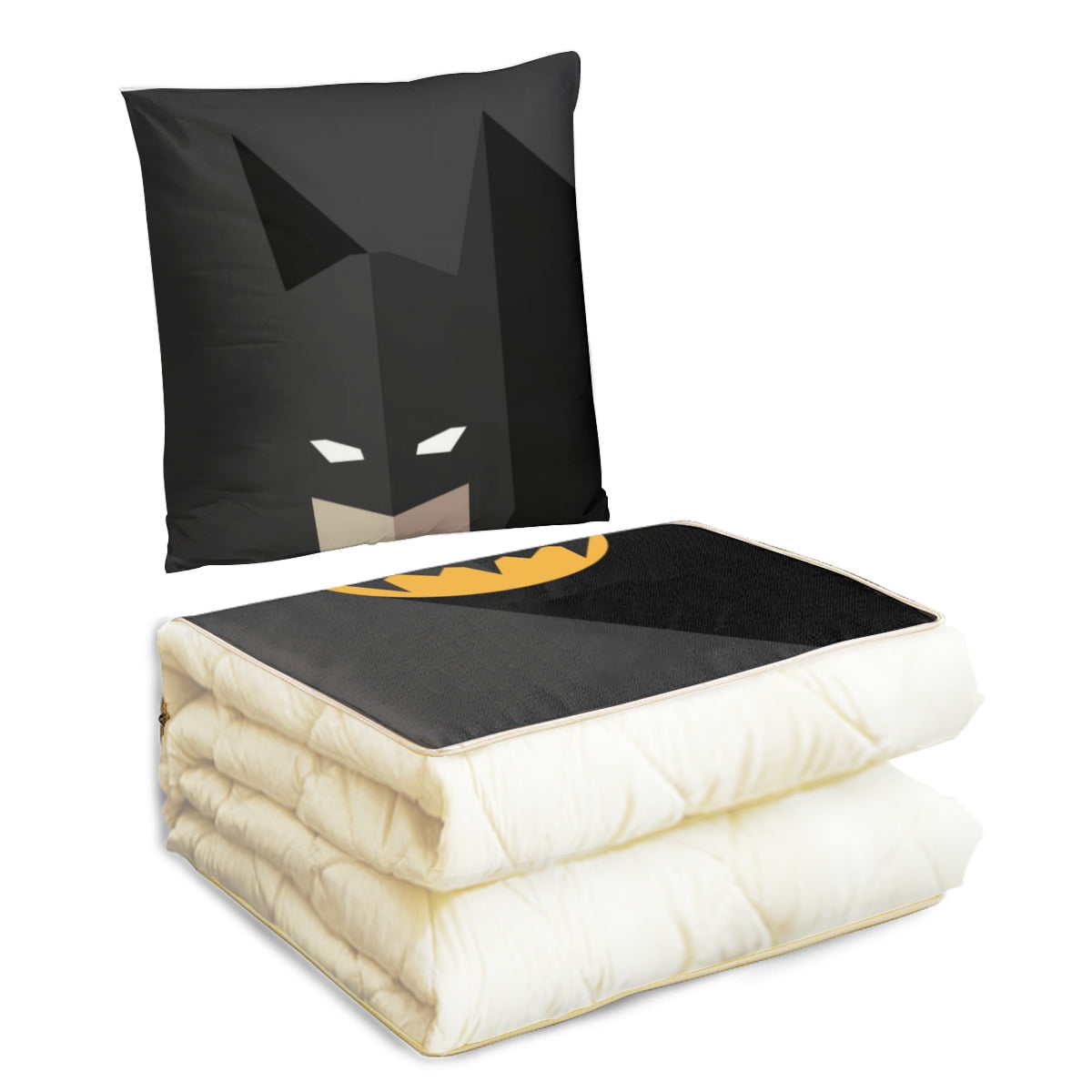 Batman Travel Blanket and Pillow Set Pillow Kids Gift Travel Airplane Train Bed Office Nap Blanket 18x18 inch