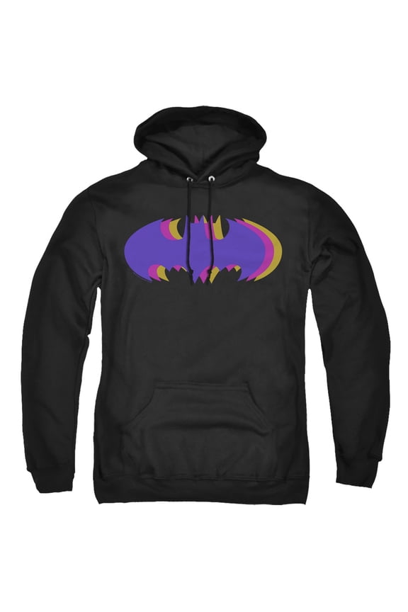 Batman Tri Colored Symbol Adult Pullover Hoodie Sweatshirt Black