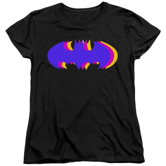 Batman Tri Colored Symbol S/S Women'S Tee Black