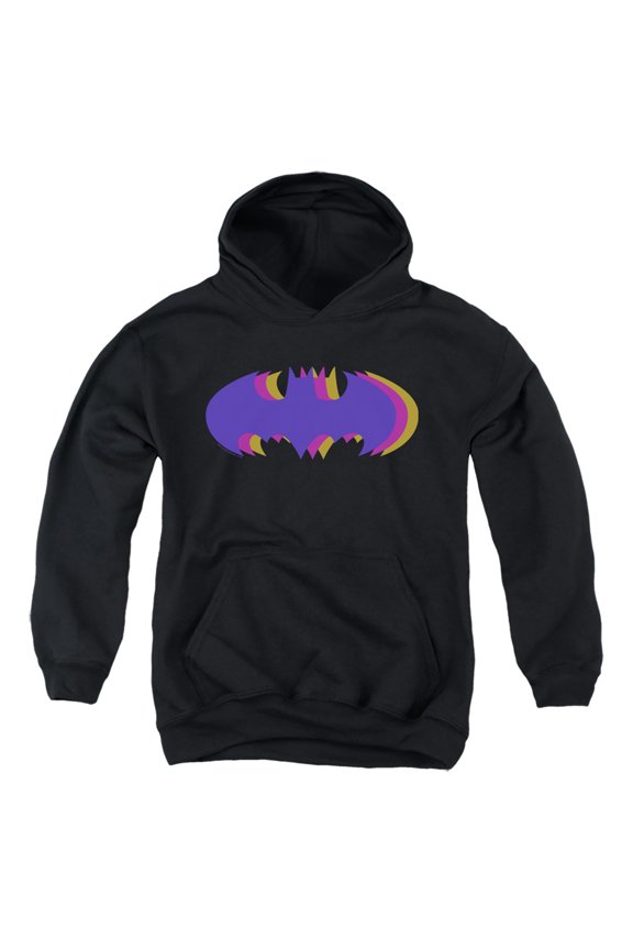 Batman - Tri Colored Symbol - Youth Hooded Sweatshirt - Large